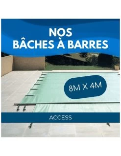 Bâche à Barres De Sécurité Access 580 G/m² Pour Piscine 8m X 4m