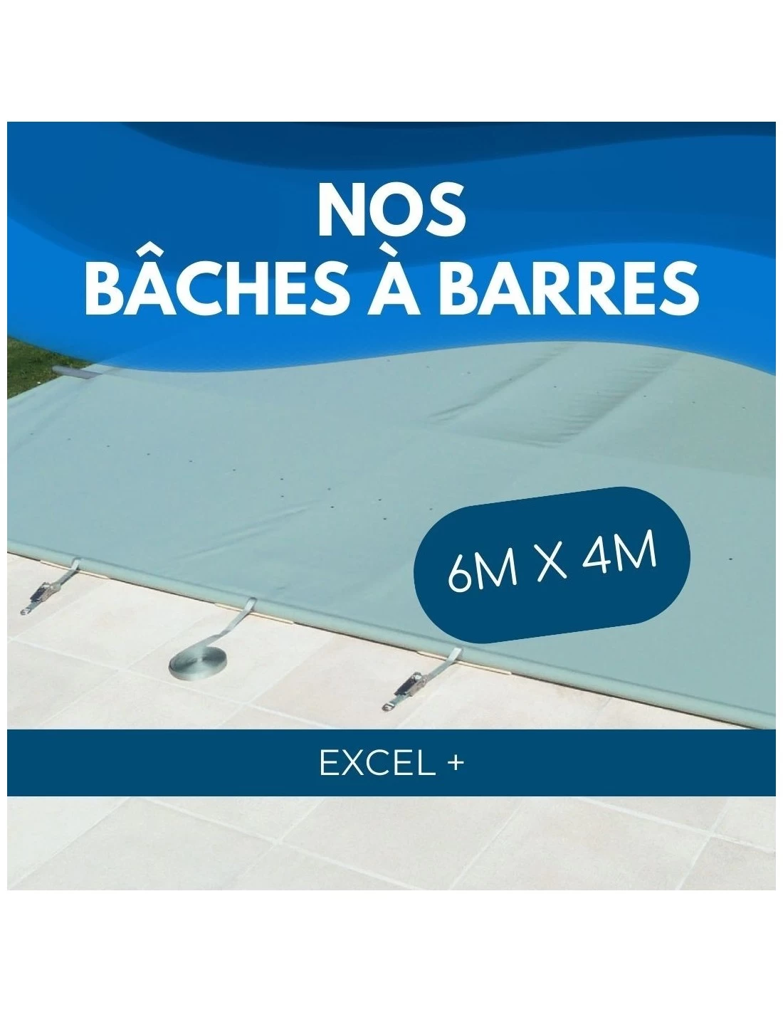 Bâche à Barres De Sécurité Excel+ 580 G/m² Pour Piscine 6m X 4m 4 Bâche à Barres De Sécurité Excel+ 580 G/m² Pour Piscine 6m X 4m – Image 4
