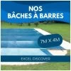 Bâche à Barres De Sécurité Excel Discover 580 G/m² Pour Piscine 7m X 4m
