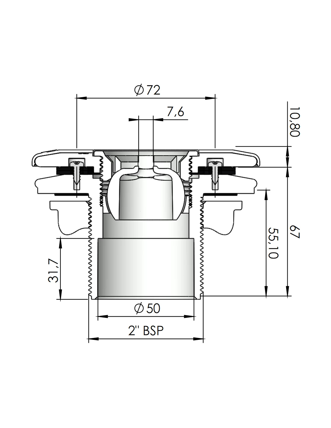 Buse De Refoulement Multifow Avec écrou (Piscine Liner) 2 Buse De Refoulement Multifow Avec écrou (Piscine Liner) – Image 2